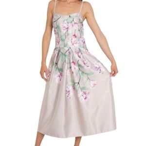 Rinascimento Floral Sleeveless Midi Dress